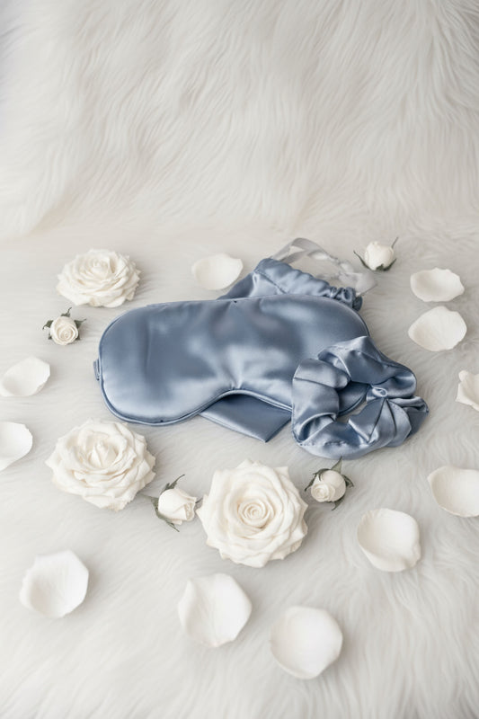 Satin Luxxe Sleep Set – Mask, Scrunchie & Pouch