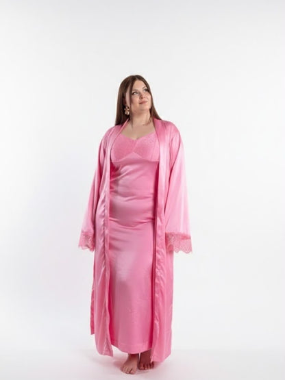 Luxxe Silk Robe with Lace for Women | Intentional Soft Mom| Strength Collection Luxxe