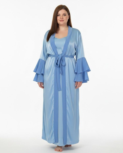 Strength Collection Luxe Robe with Peplum Sleeves for Women | Intentional Soft Mom