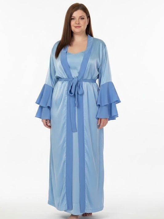 Strength Collection Luxe Robe with Peplum Sleeves for Women | Intentional Soft Mom