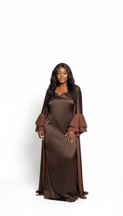 Strength Collection Luxe Robe with Peplum Sleeves for Women | Intentional Soft Mom