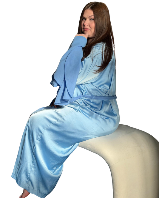 Strength Collection Luxe Robe with Peplum Sleeves for Women | Intentional Soft Mom