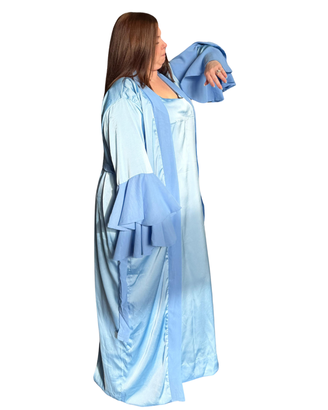 Strength Collection Luxe Robe with Peplum Sleeves for Women | Intentional Soft Mom