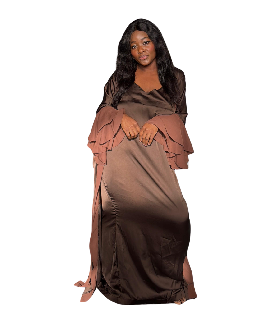 Strength Collection Luxe Robe with Peplum Sleeves for Women | Intentional Soft Mom