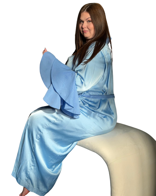 Strength Collection Luxe Robe with Peplum Sleeves for Women | Intentional Soft Mom