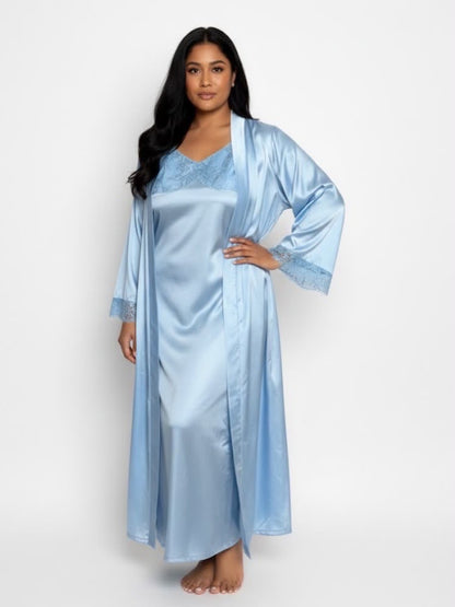 Luxxe Silk Robe with Lace for Women | Intentional Soft Mom| Strength Collection Luxxe