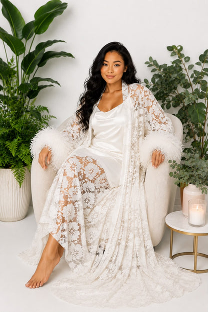 Luxury White Silk Robe — The Cloud Collection