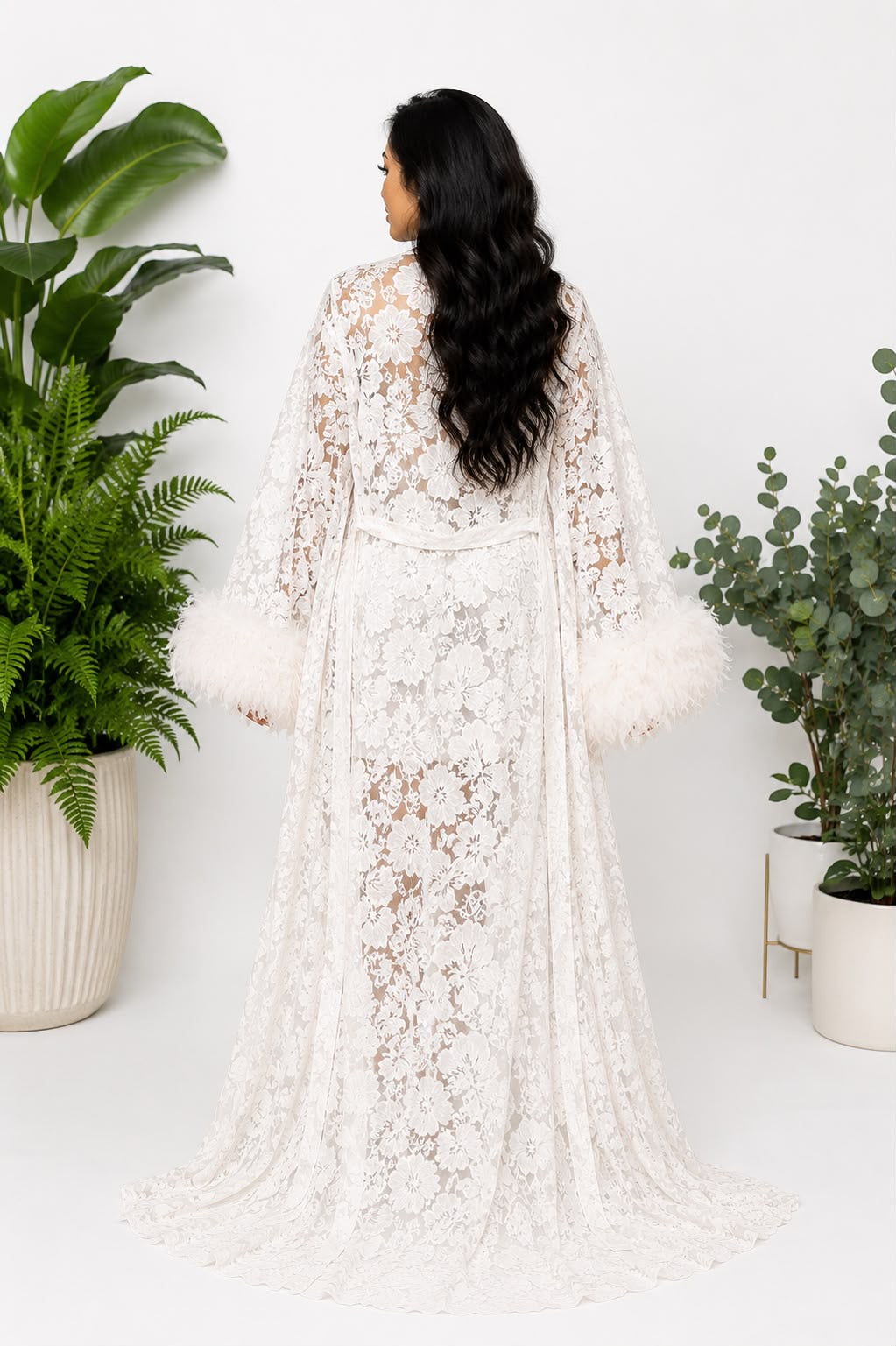 Luxury White Silk Robe — The Cloud Collection