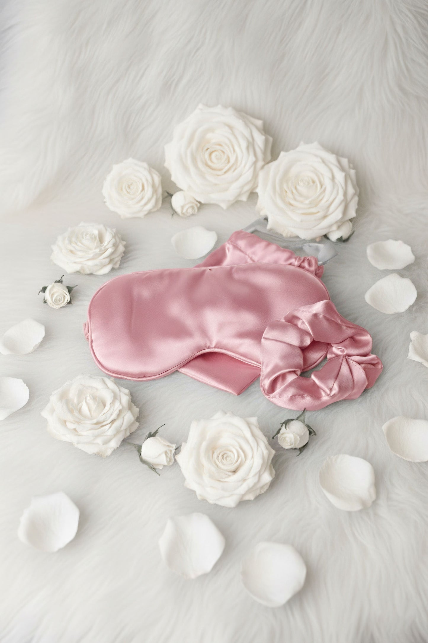 Satin Luxxe Sleep Set – Mask, Scrunchie & Pouch