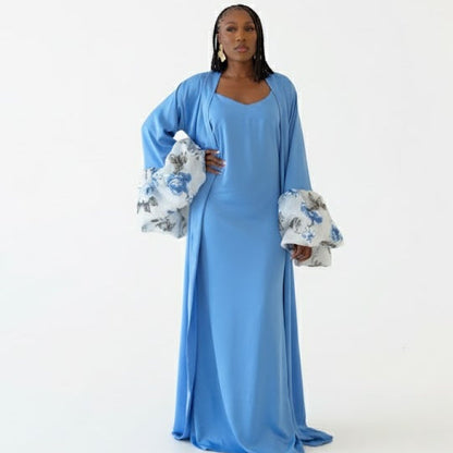 IntentionalSoftMom Serenity Robe – Blue Silk Edition